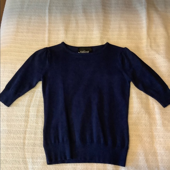 Collectif Mainline Chrissie Plain Knitted Top - Picture 3 of 6